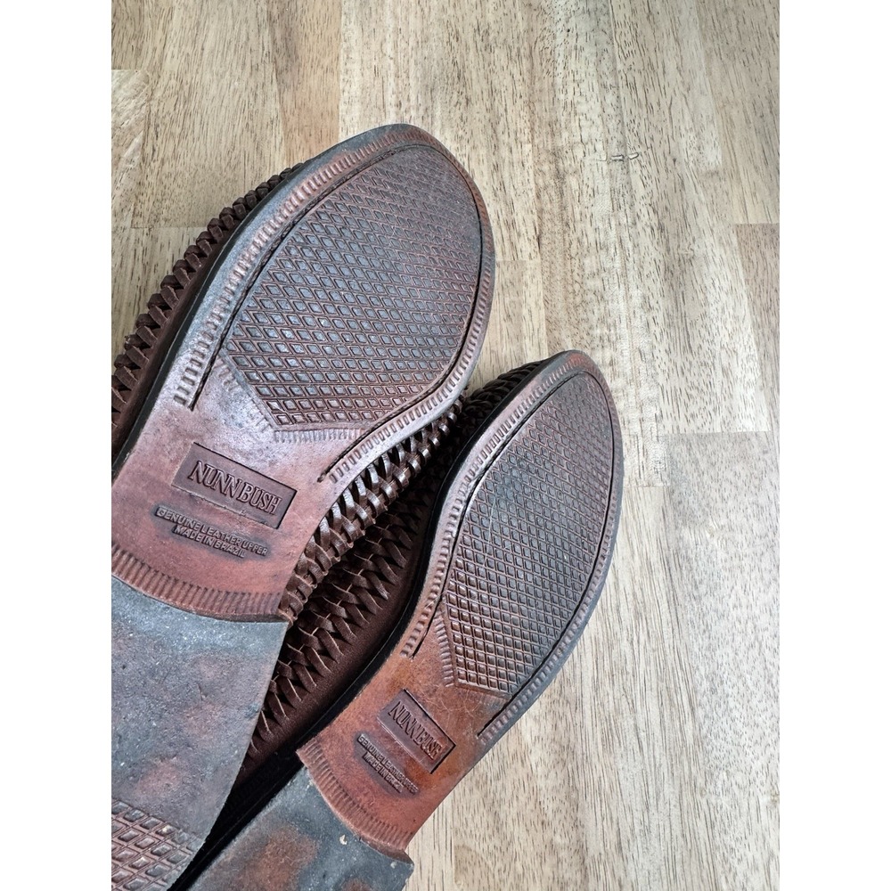 Nunn Bush Woven Loafers Mens Tassel Travel Shoes 11 M Brown Vintage NICE - Picture 3 of 8